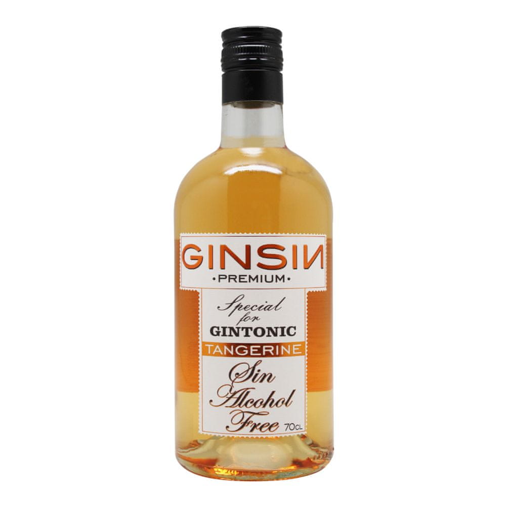 GINSIN Premium Tangerine 0,70L - Nealkoholický bezlepkový destilát 0,0% alk.